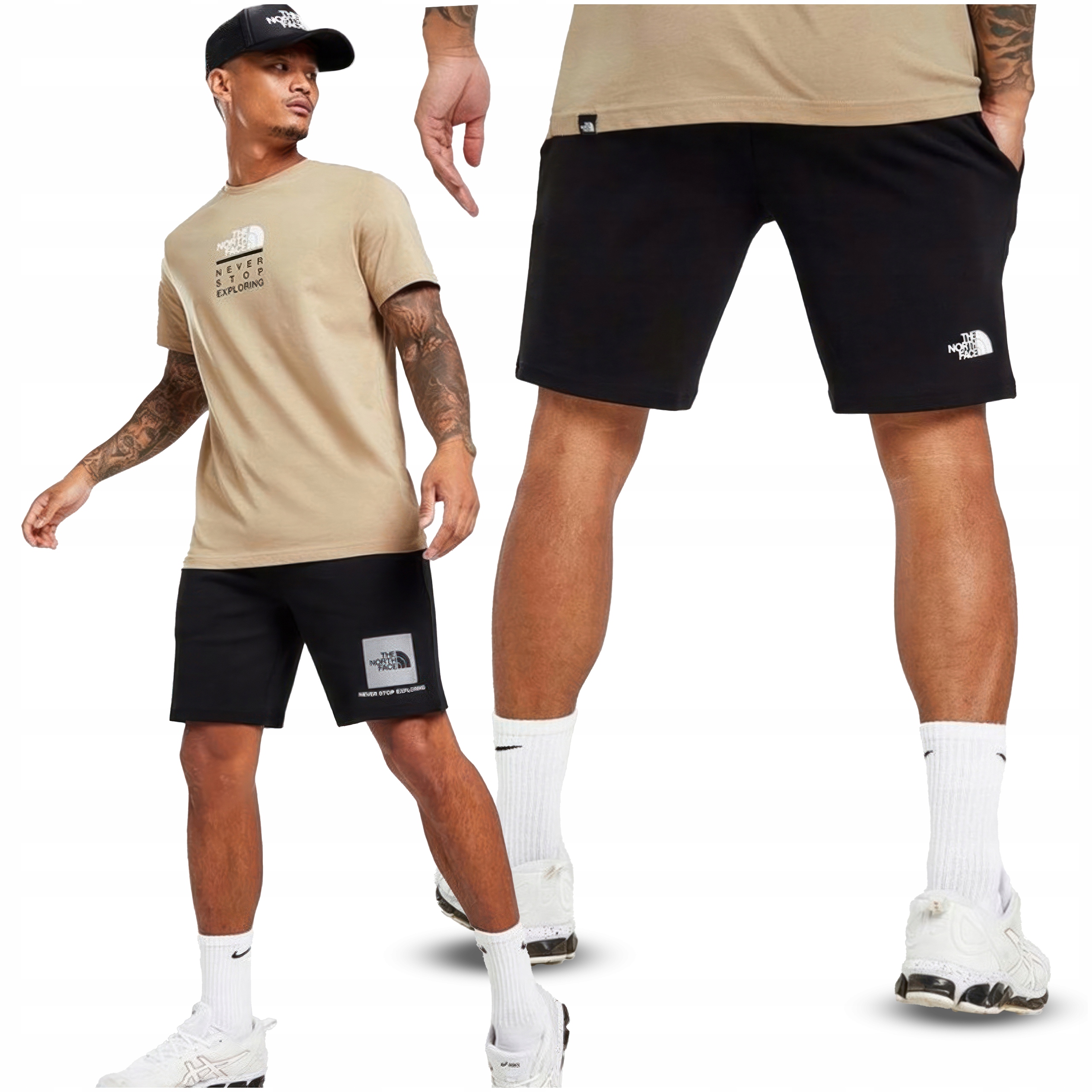 Spodenki The North Face Dresowe Czarne Shorty Na Lato Bawełna Odblask M