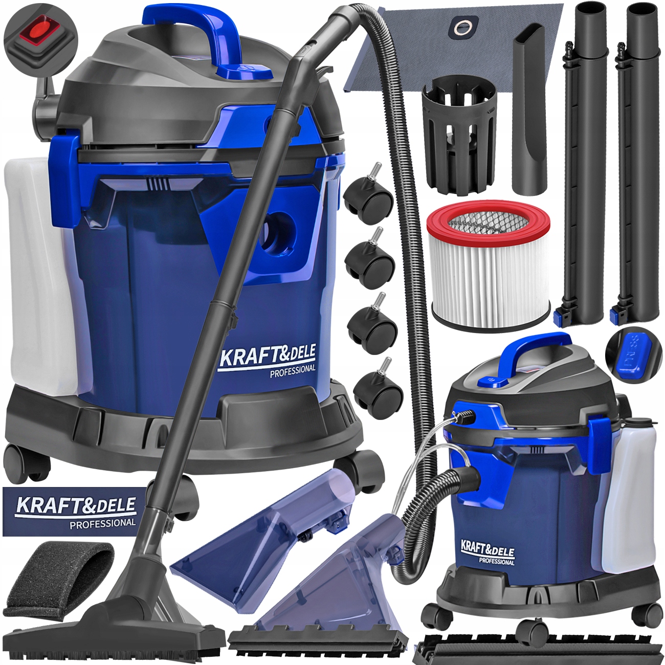 Odkurzacz Piorący 4W1 Wąska Ssawka Do Prania Tapicerki Dywanów Mocny 2200W