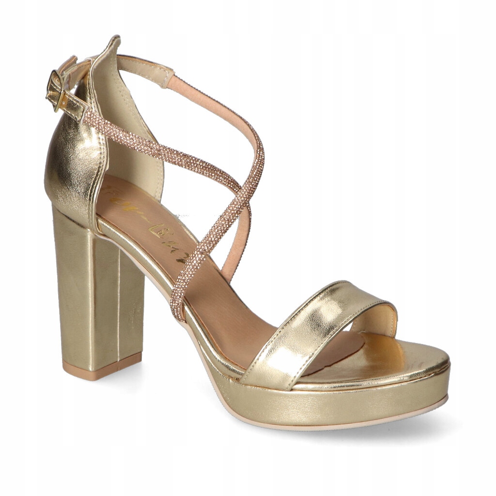Sandály For-But Nela Zlatý pásek zirkon matný 40