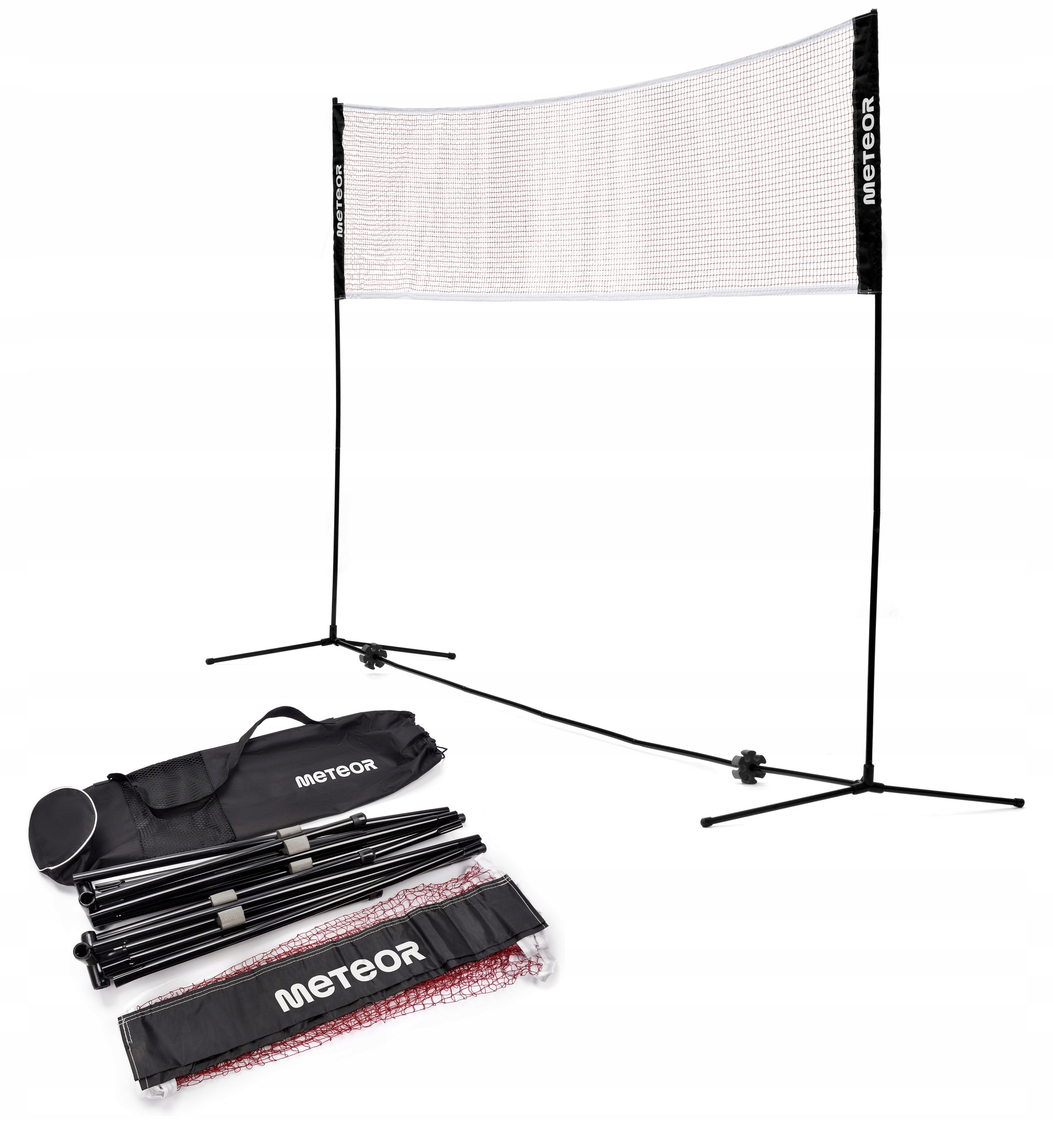 Přenosná síť na badminton Skládací v pouzdře Nastavitelná Meteor