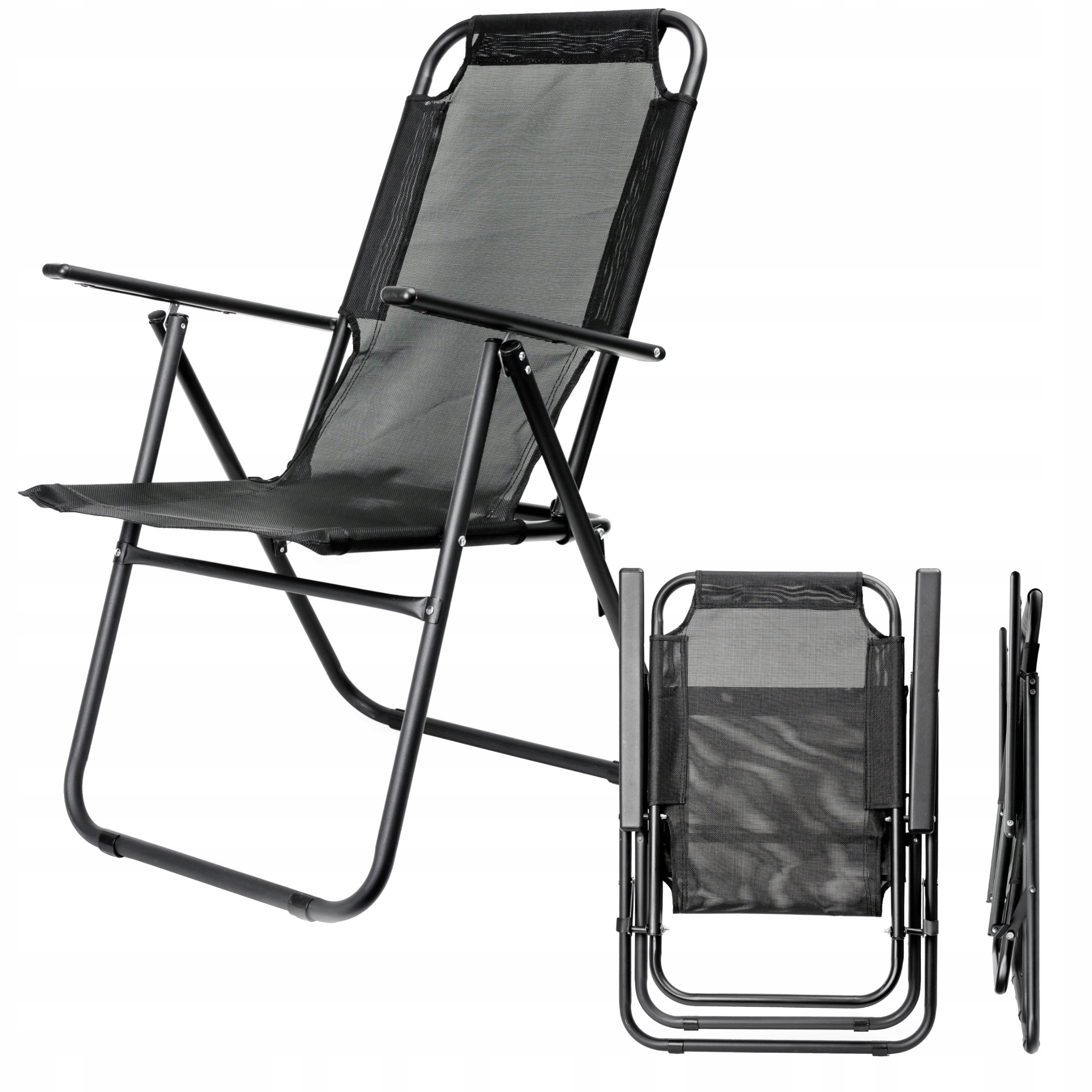 Krzesło Składane Ogrodowe Krzesełko Turystyczne Kempingowe 62x45x102CM