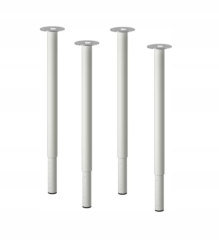 

Ikea Olov nogi regulowane 4 szt. Białe stół biurko