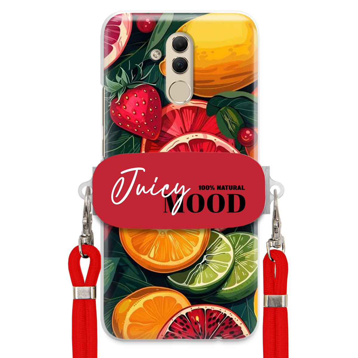 Puzdro pre Huawei Mate 20 Lite Červené vodítko držiak Fruit Ovocie Juice Mood