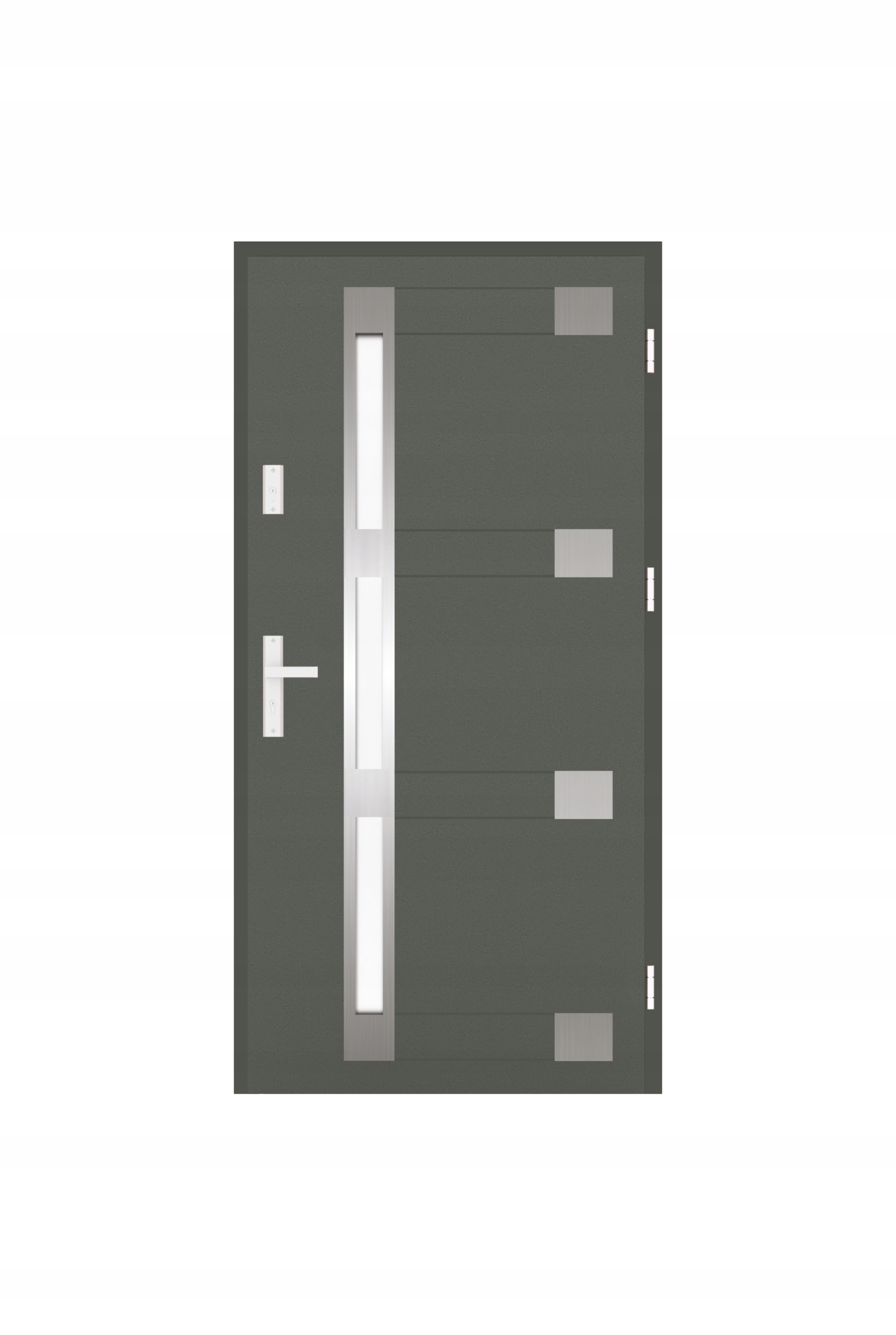 Drzwi zewnętrzne stalowe 80/77 ANTRACYT REFLEX