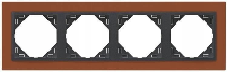 Efapel Animato Rámeček 4KRÁT Měď Grafit 90940 Tts