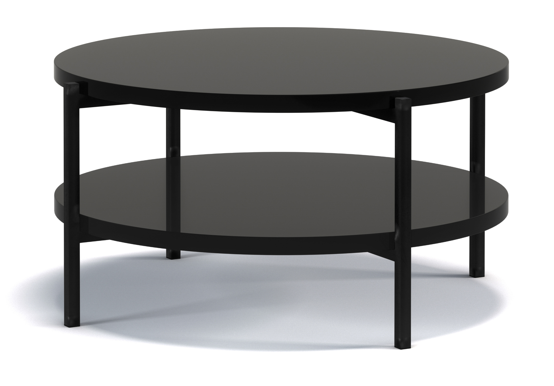 Kávový stolek Kortala Kulatý 84 cm Černý Lesk