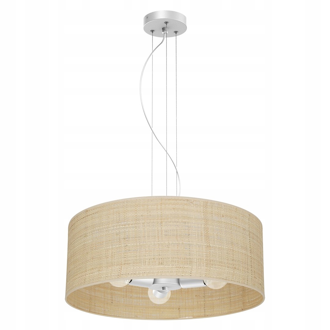 Závěsná lampa Marshall Bílá/Rattan 3xE27