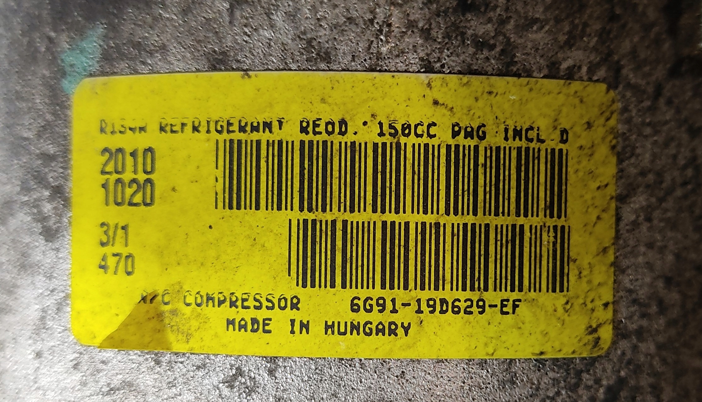 компрессор кондиционера FORD MONDEO MK4 6G91-19D629-EF 2010-2014 РЕСТАЙЛИНГ