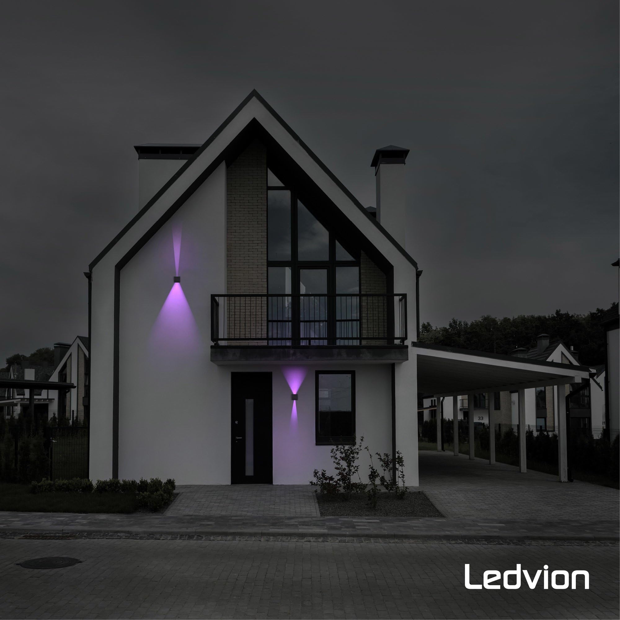 Inteligentna Lampa Ścienna LED RGBWW Wewnętrzna Zewnętrzna IP54 Ledvion — miniatura 9