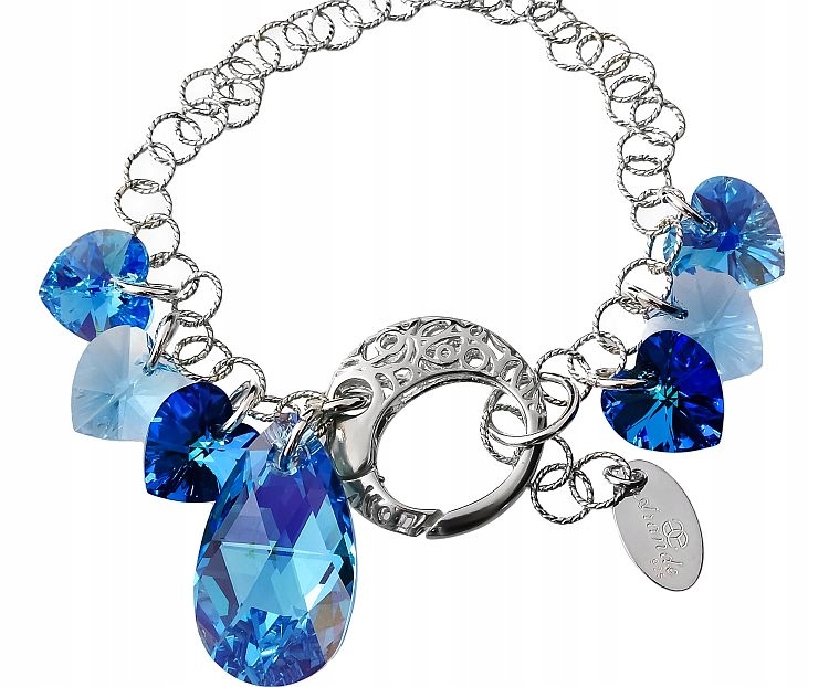 Ozdobné Krystaly Náramek Aqua Stříbro Arande