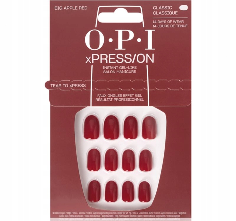 Opi xPRESS/ON umělé nehty Big Apple Red 30 ks