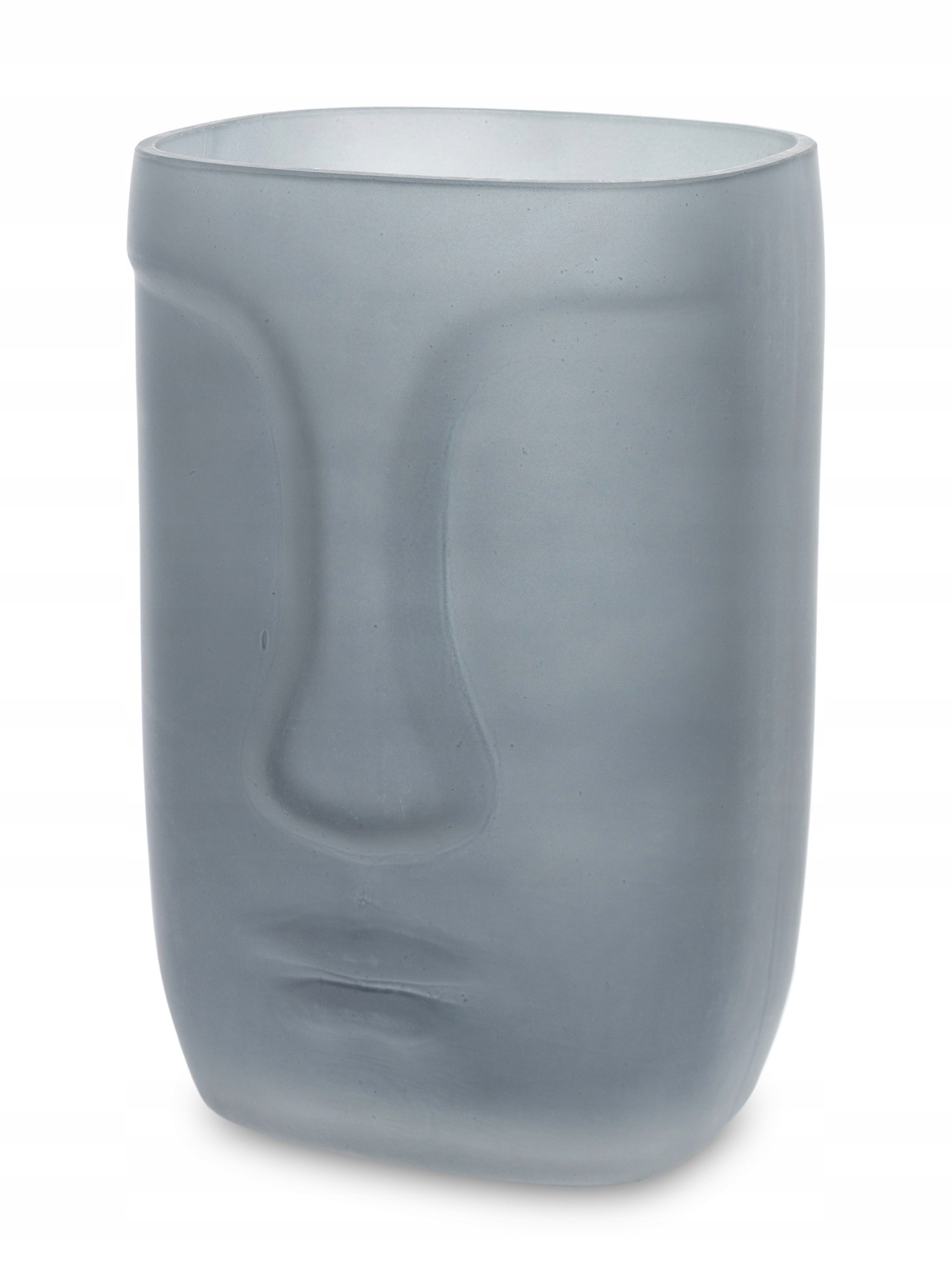 

Ozdobny Wazon Szklany Nowoczesny Szary Twarz 20 CM