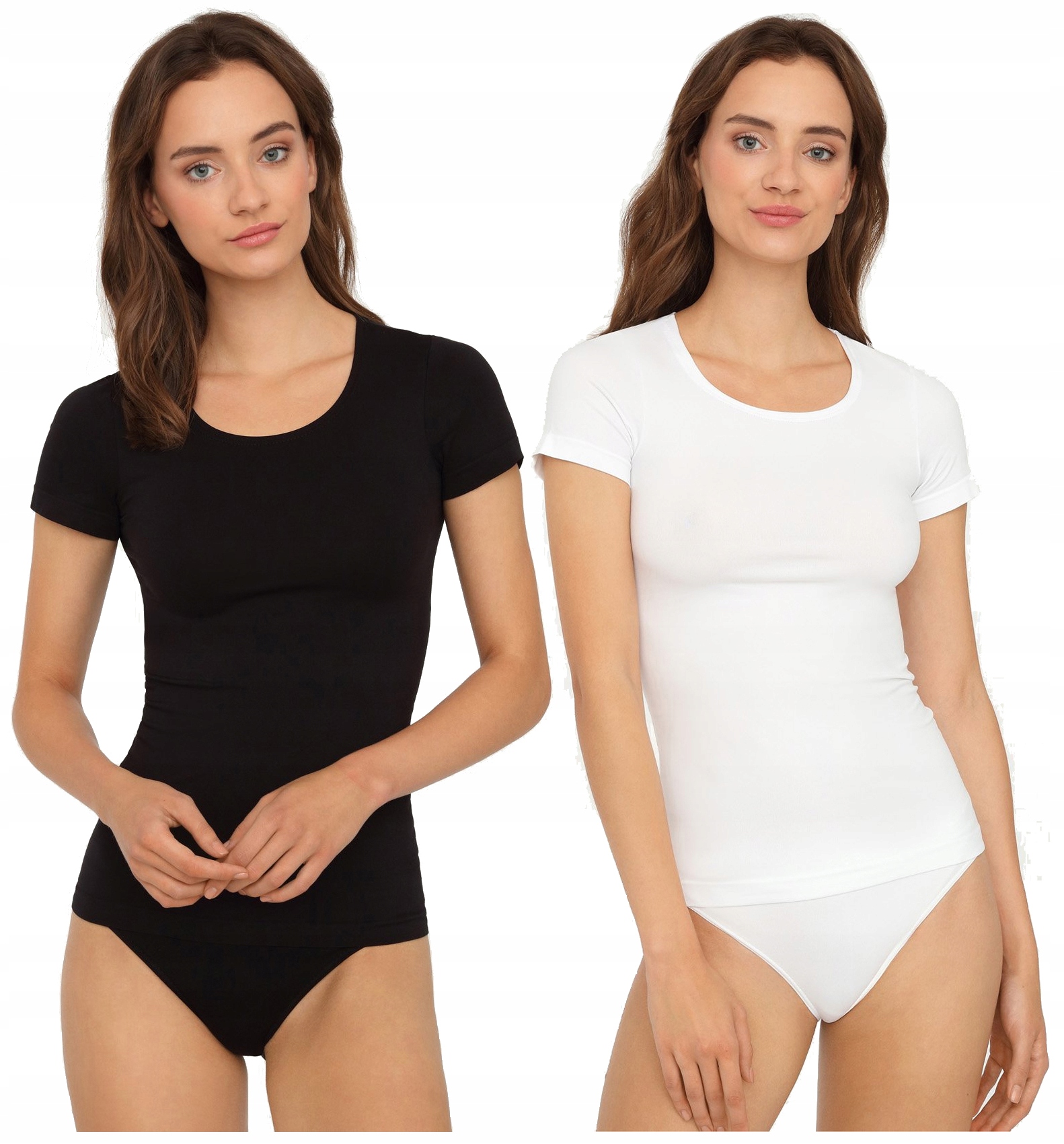 

2 X Gatta T-shirt Krótki Rękaw Biały Czarny S
