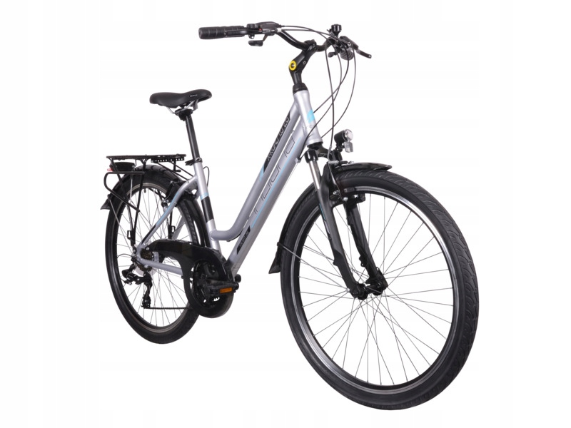 Rower trekkingowy Indiana X-Road 1.0 D19 26 cali damski Srebrny