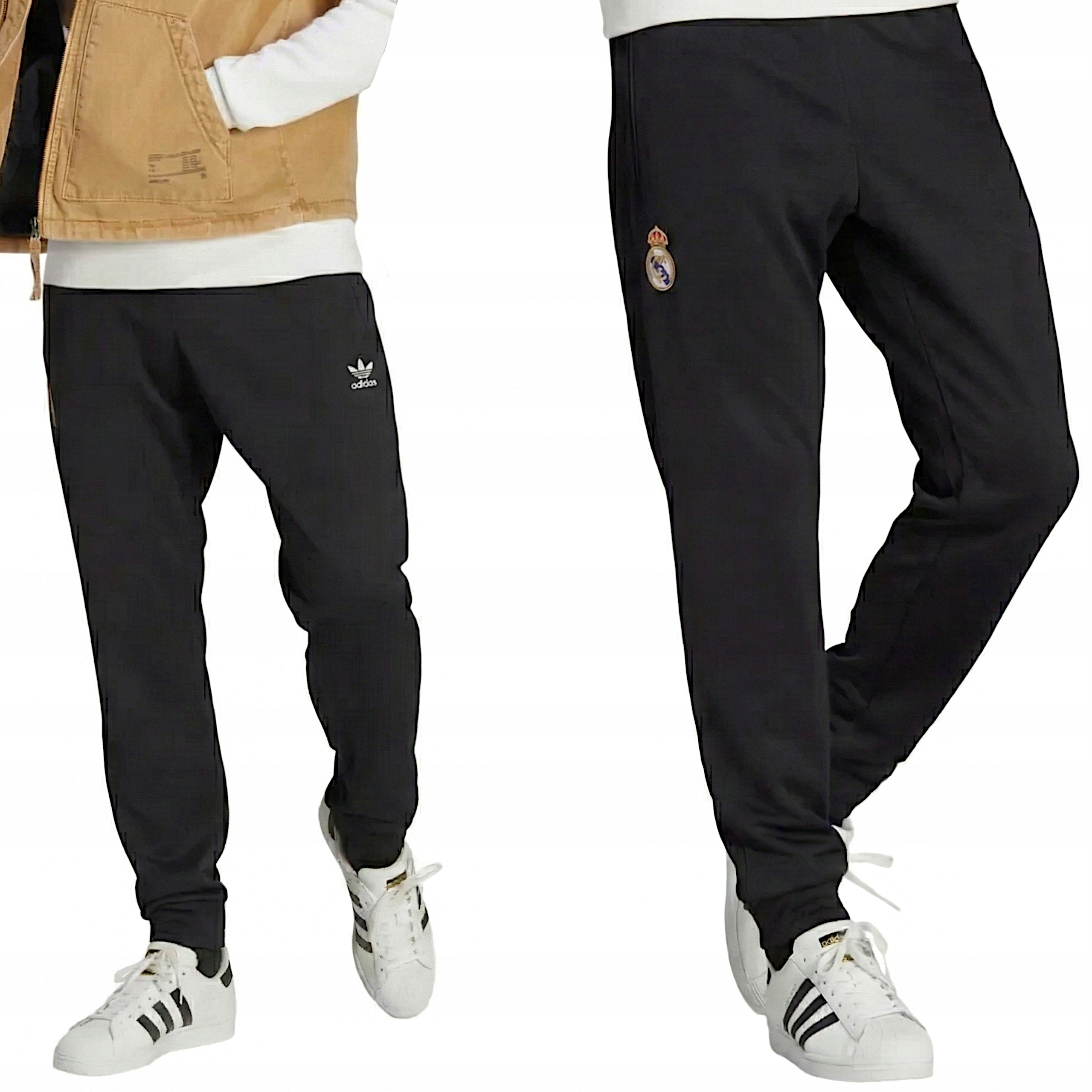 Pánské tepláky Adidas Real Madrid Trefoil Originals zateplené, velikost M