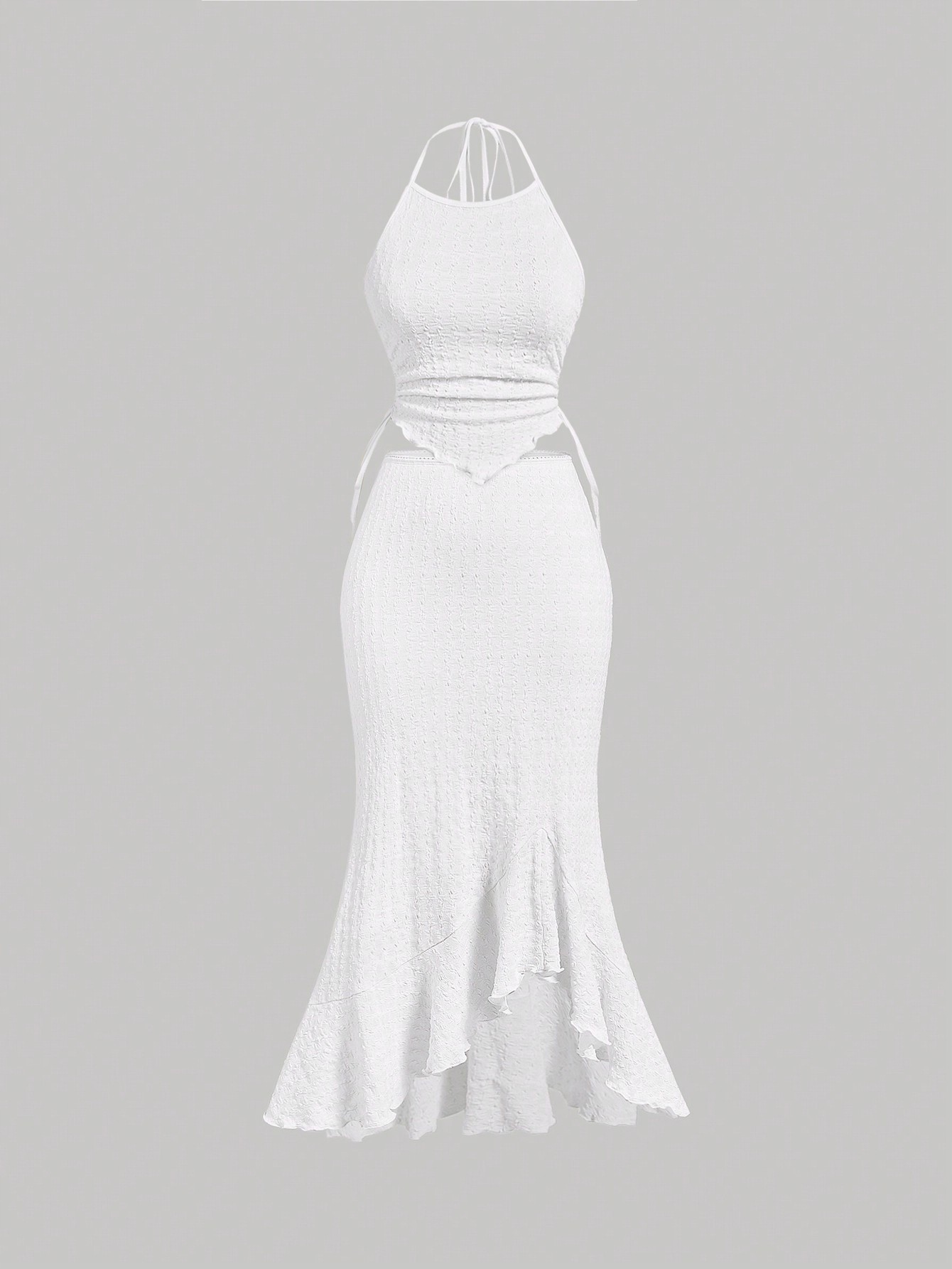 Shein texturovaného topu s ramínky a Sukně s motivem mořské panny Shein, velikost 36