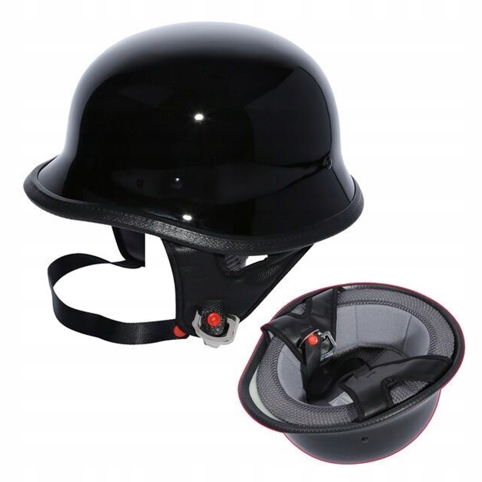 693546798544418111 - черный глянцевый горошек немецкий половина шлем