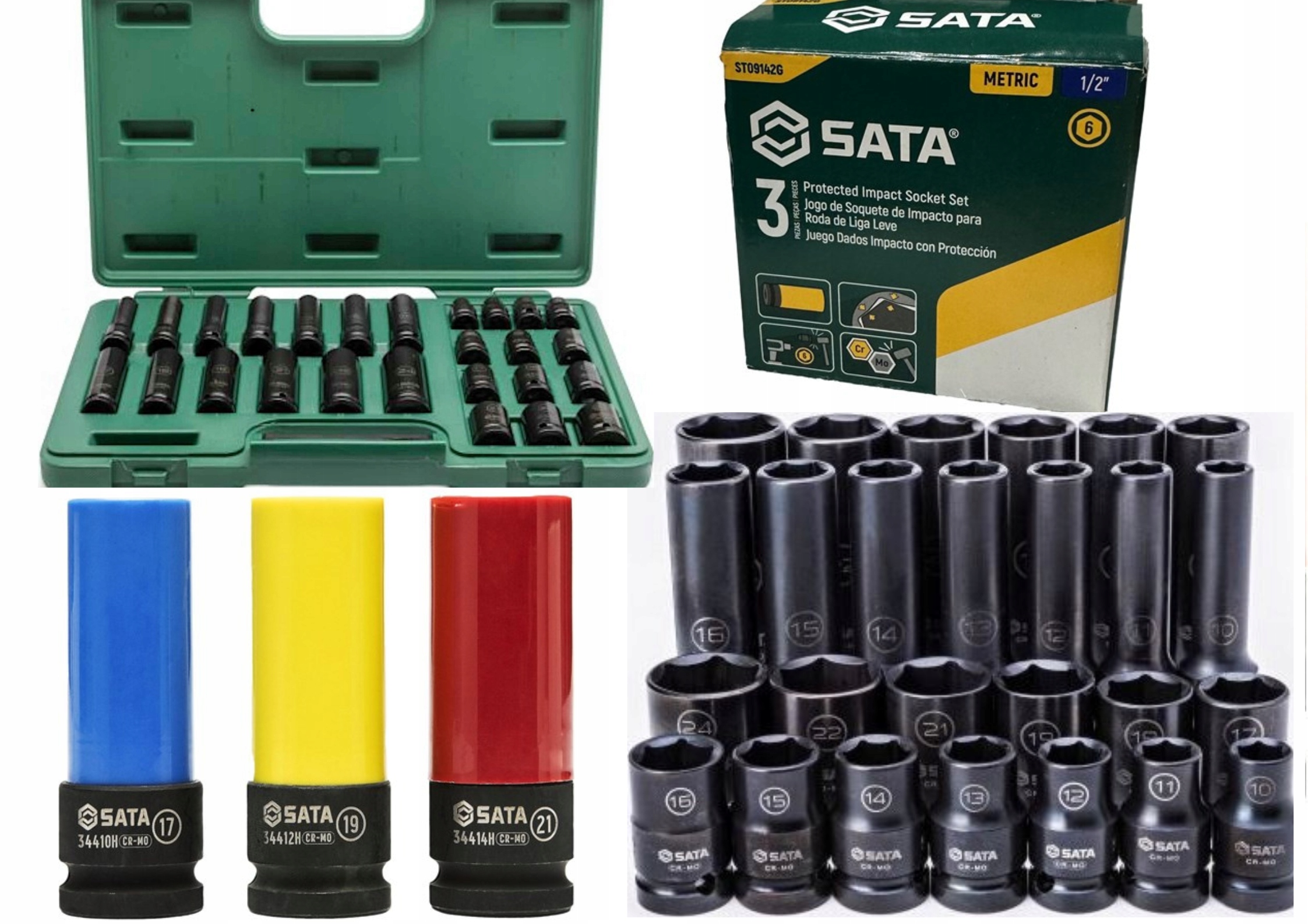 Nárazové nástavce 26ks tenkostenné 1/2" Sada nástavce pre alufelgy, sada