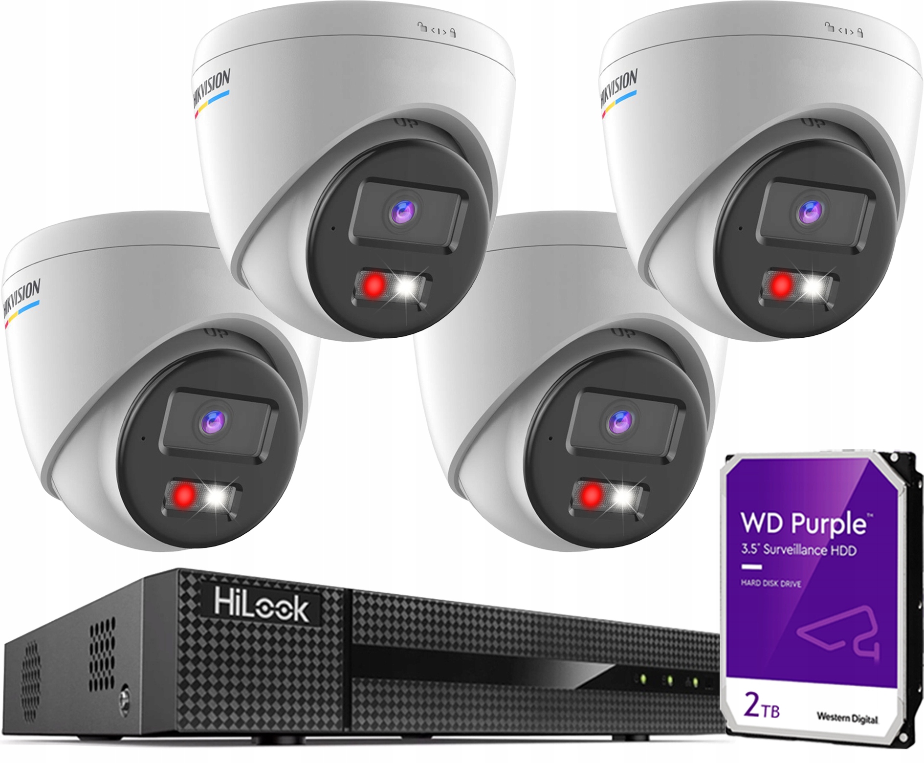 Sada na monitorovanie Ip 4MPx 4 kamier Hikvision DS-2CD1347G2H-LIU PoE