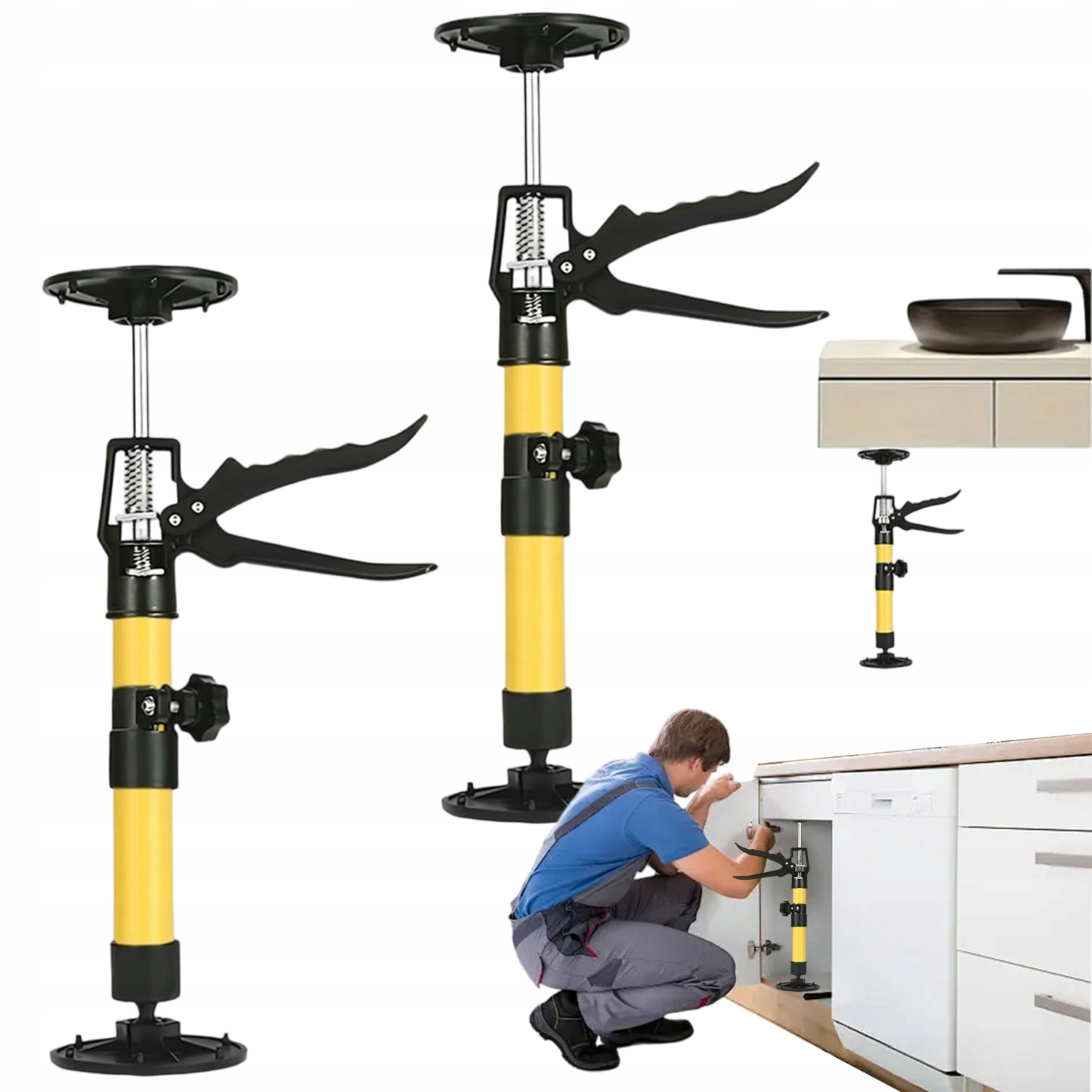2 X Teleskopická Stropní Podpěra, Stabilní Nosná Konstrukce 50 Kg Pro Montáž