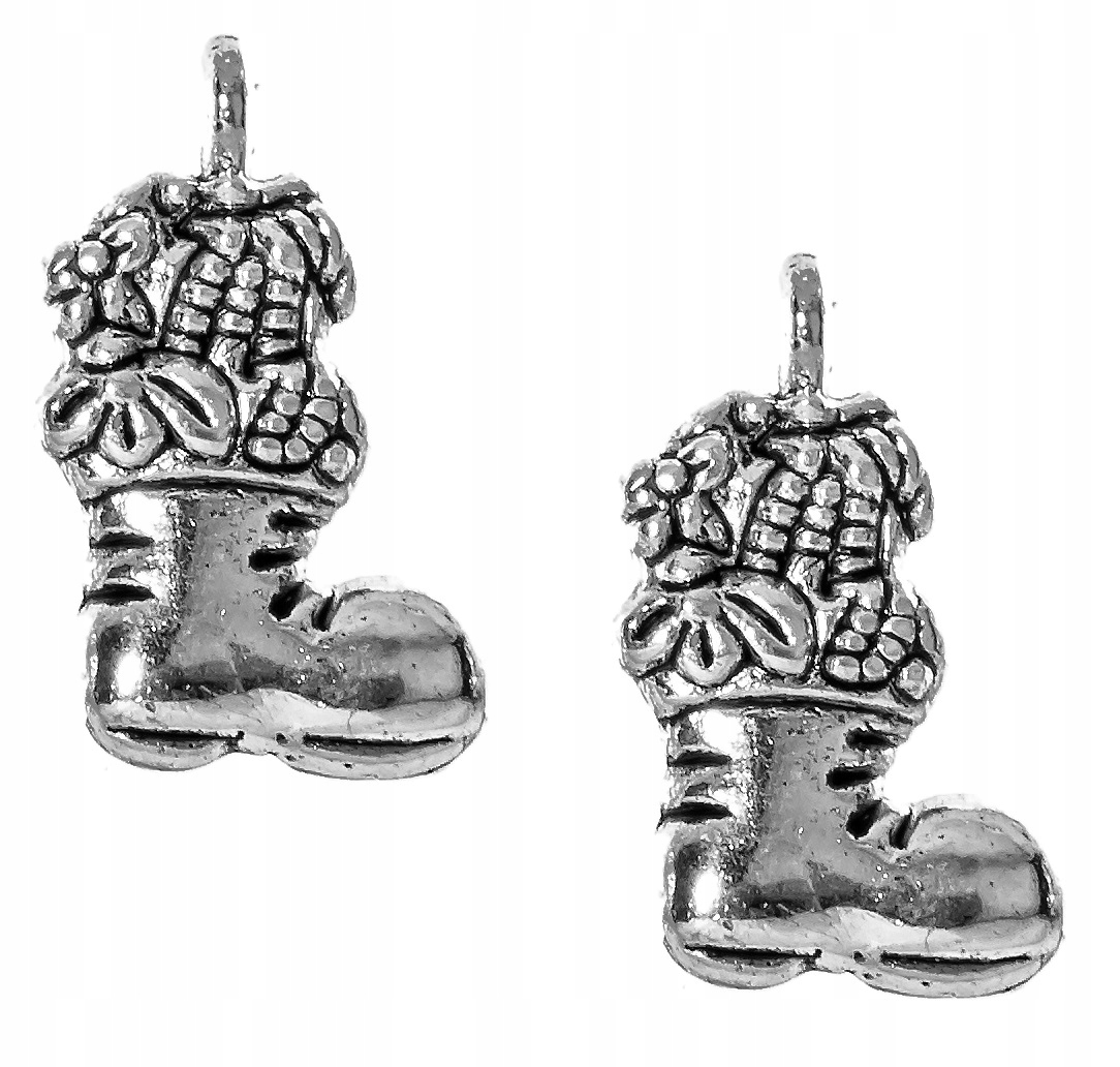 Hurt Zawieszki Charms Buty Mikołaja 20mm 30szt