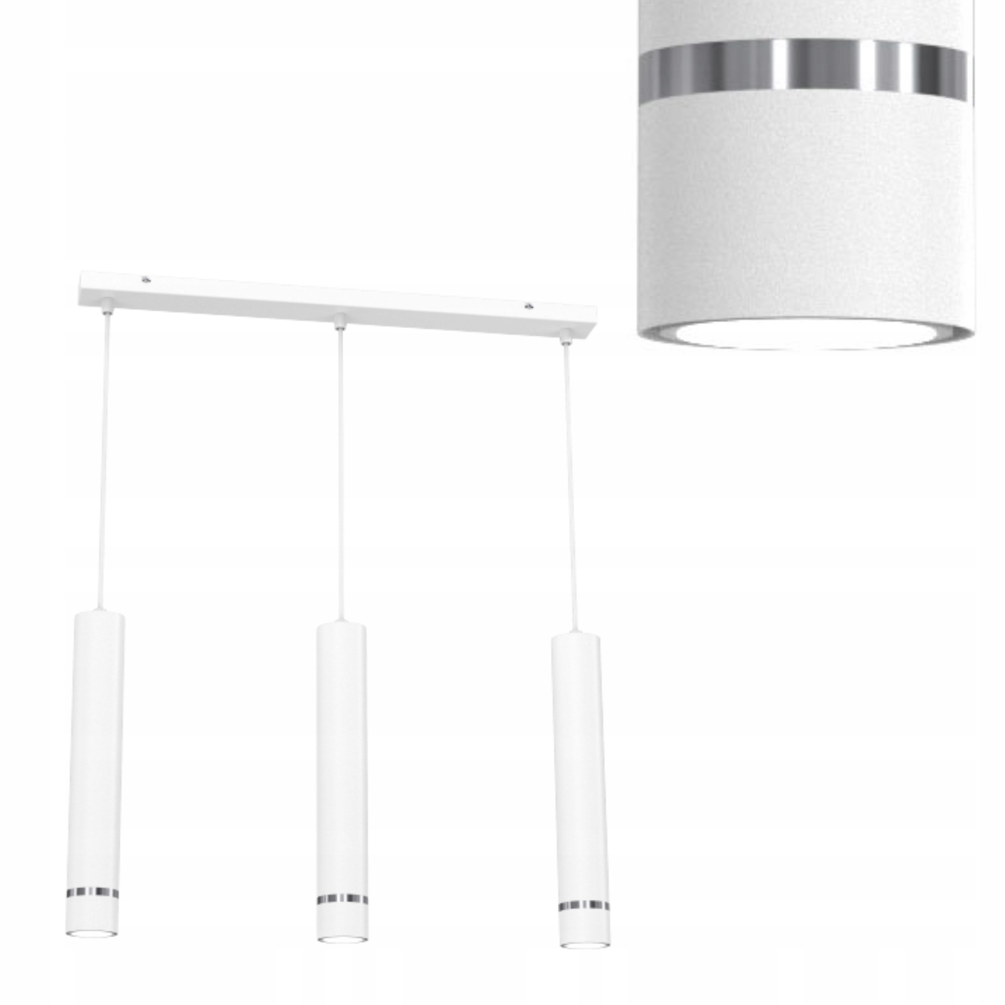 Závěsné Stropní Svítidlo Převis Bílý Chrom Nastavitelná Led GU10 Polská Lampa