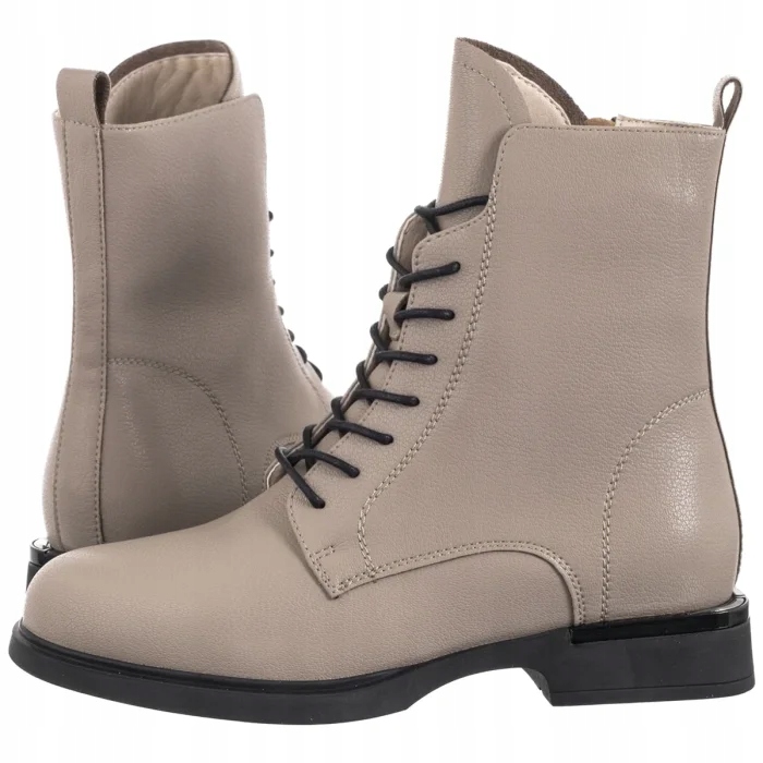 Dámské Kožené Boty Kotníkové Boty Béžové DBT7222/25 Be Filippo