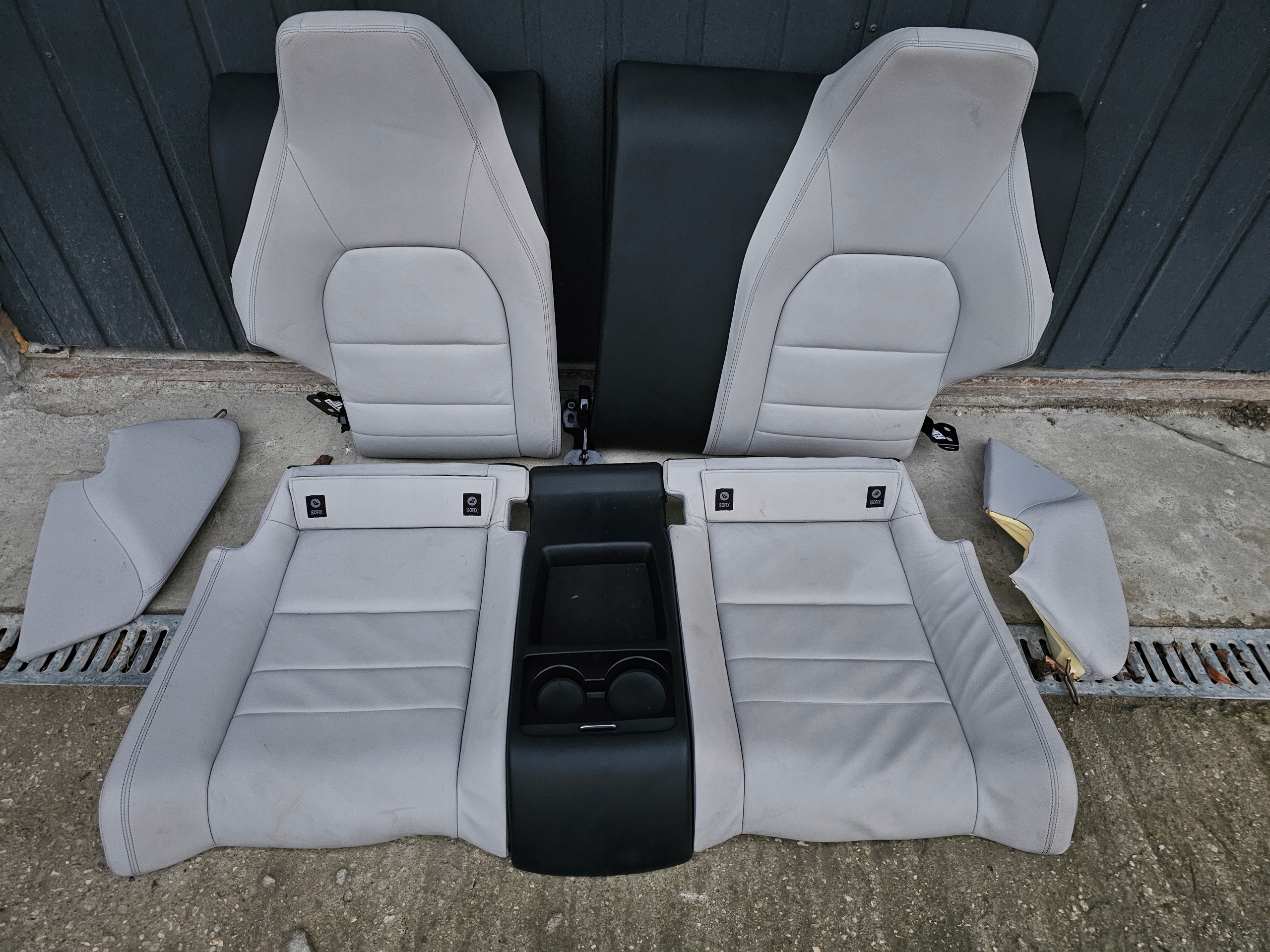 leather isofix w204 Kanapa tył tylna skóra siwa składana isofix Mercedes W204 Coupe za
