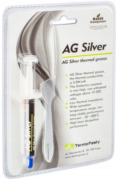 

Pasta termoprzewodząca Ag Silver 3 g, AG69