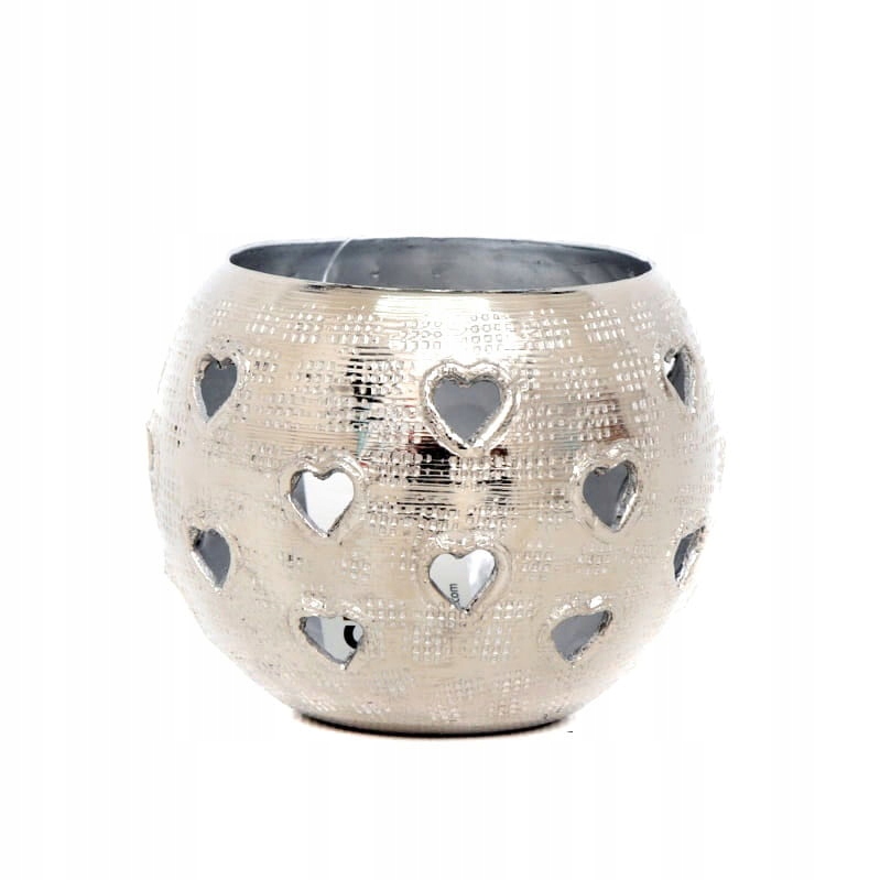 

Lampion świecznik Serca aluminiowy srebrny 10X10