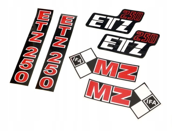 Naklejki Mz Etz 250 czerwone komplet org. wzór