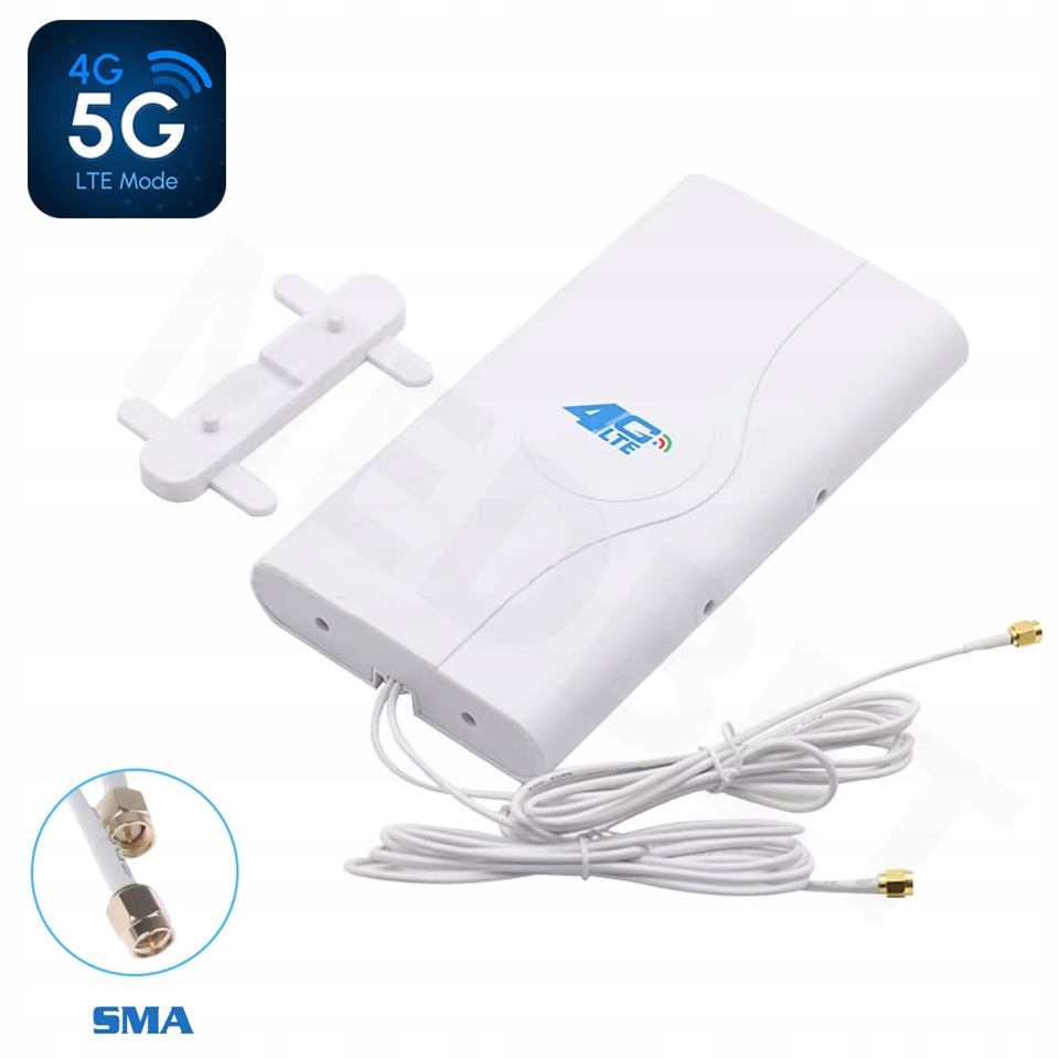 DUŻA MOCNA ANTENA GSM LTE 3G 4G 5G WiFi DO MODEMÓW ROUTERÓW 44 dBi 2 x SMA