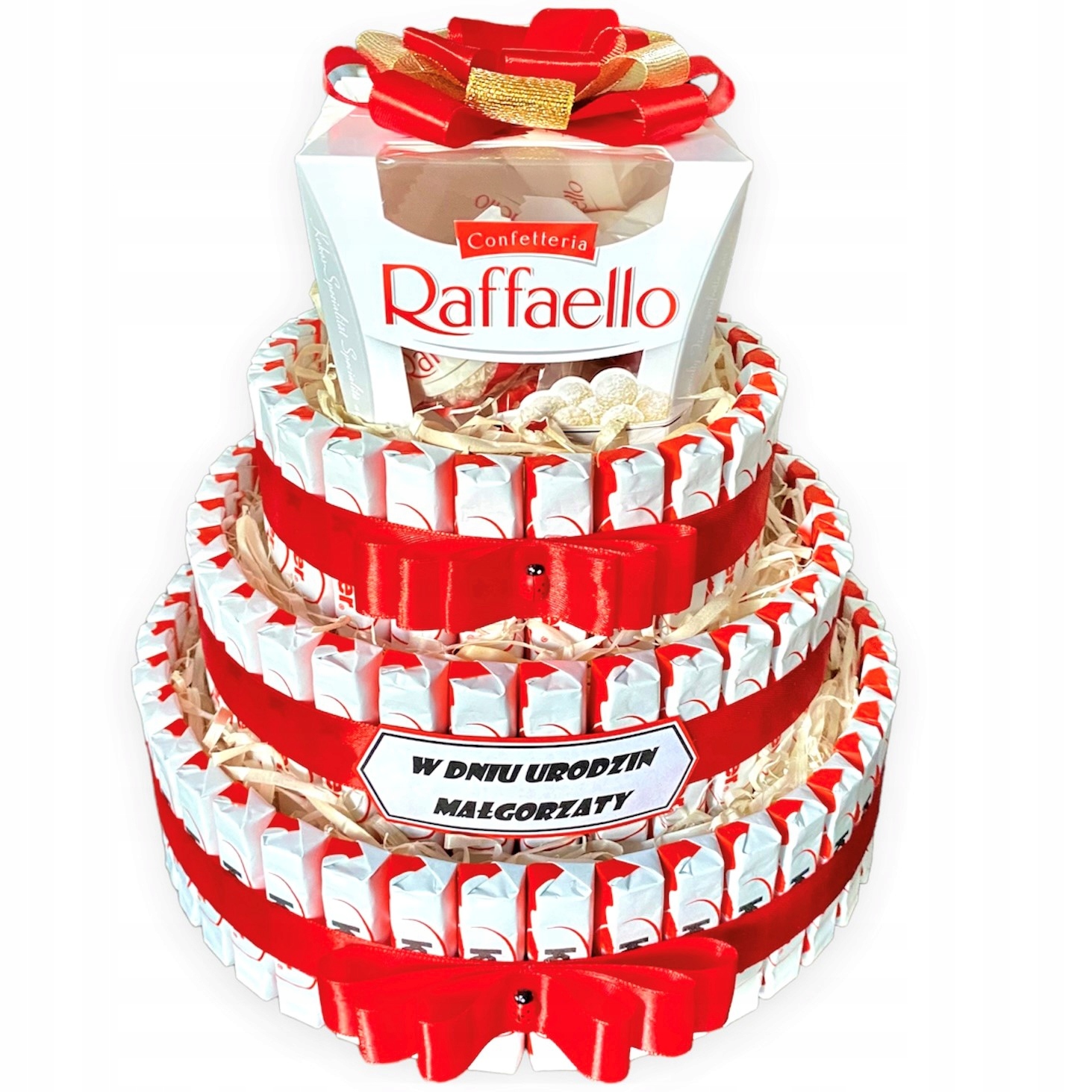 Tort zestaw z czekoladek Kinder na Urodziny Imię