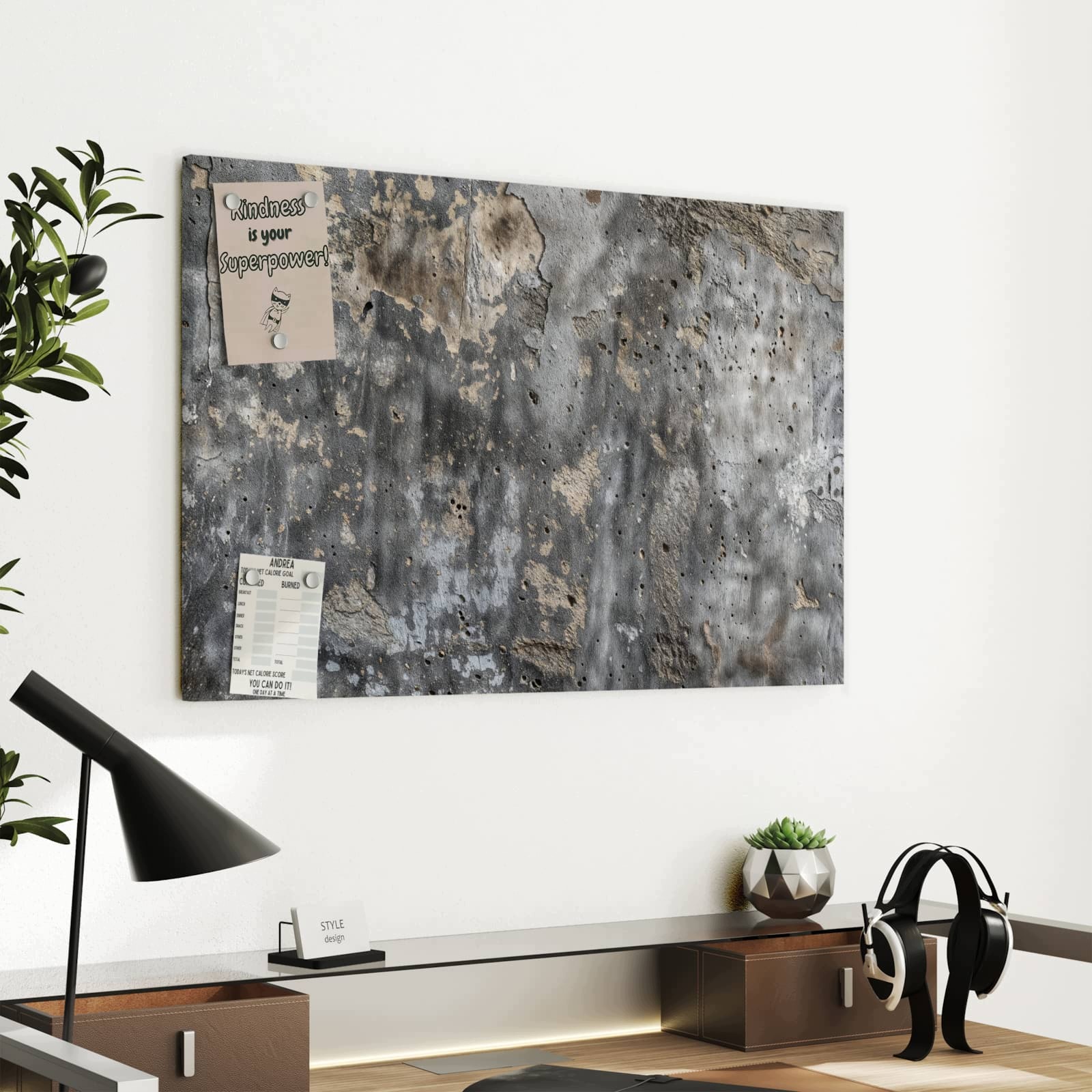 Magnetická tabule Drsné Betonová stěna 60 × 40 cm
