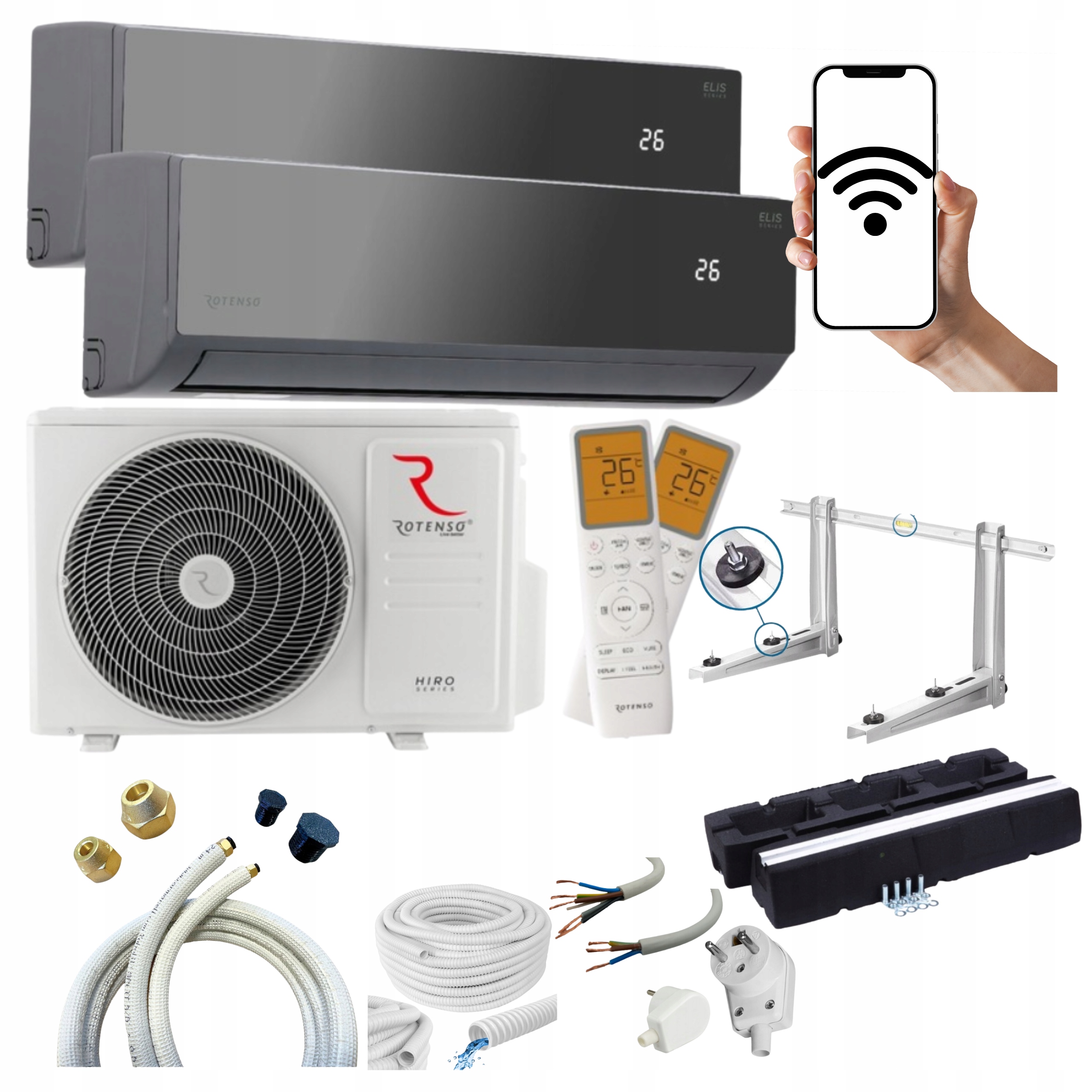 Klimatizace Rotenso Elis Multisplit 2,6 kW 3,4 kW Sada Připravená K Montáži