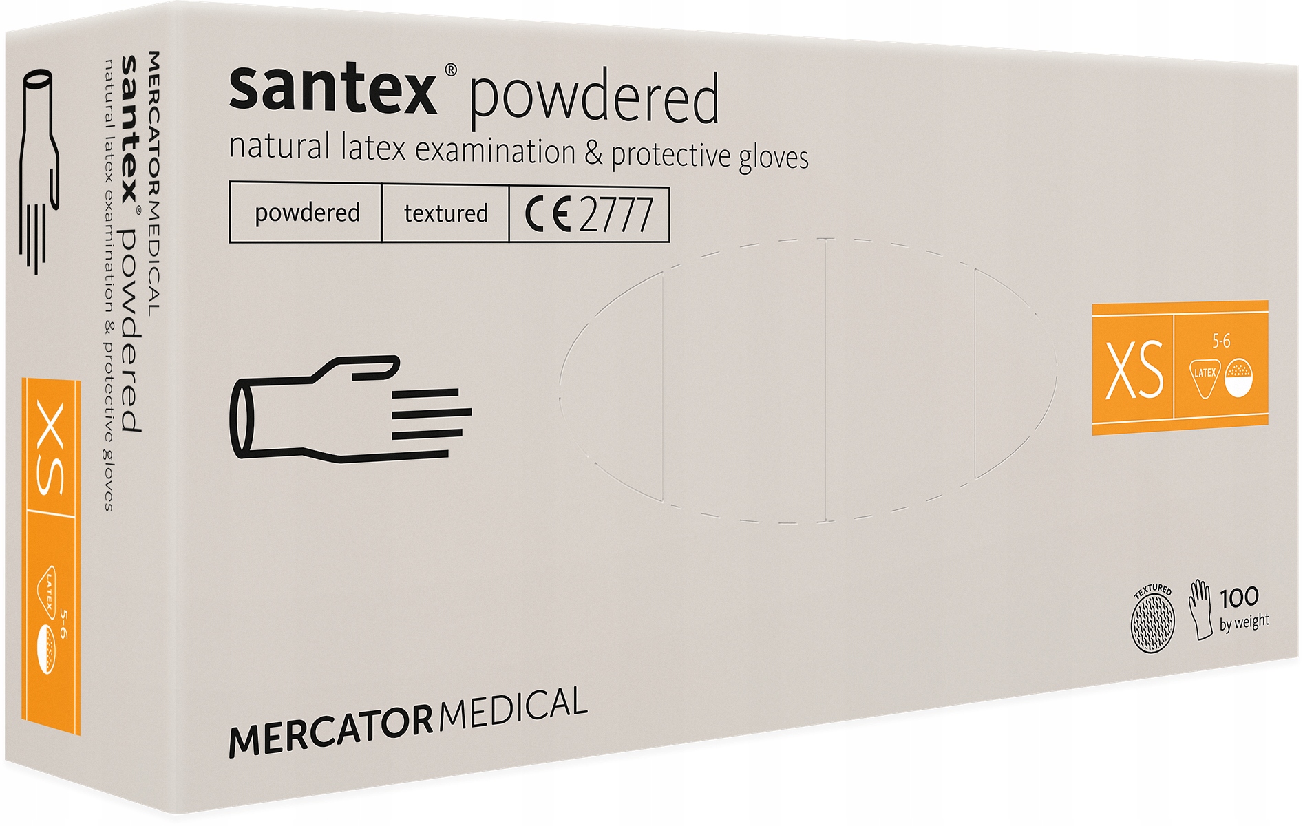 

Rękawice lateksowe pudrowane Santex Xs 100 szt.