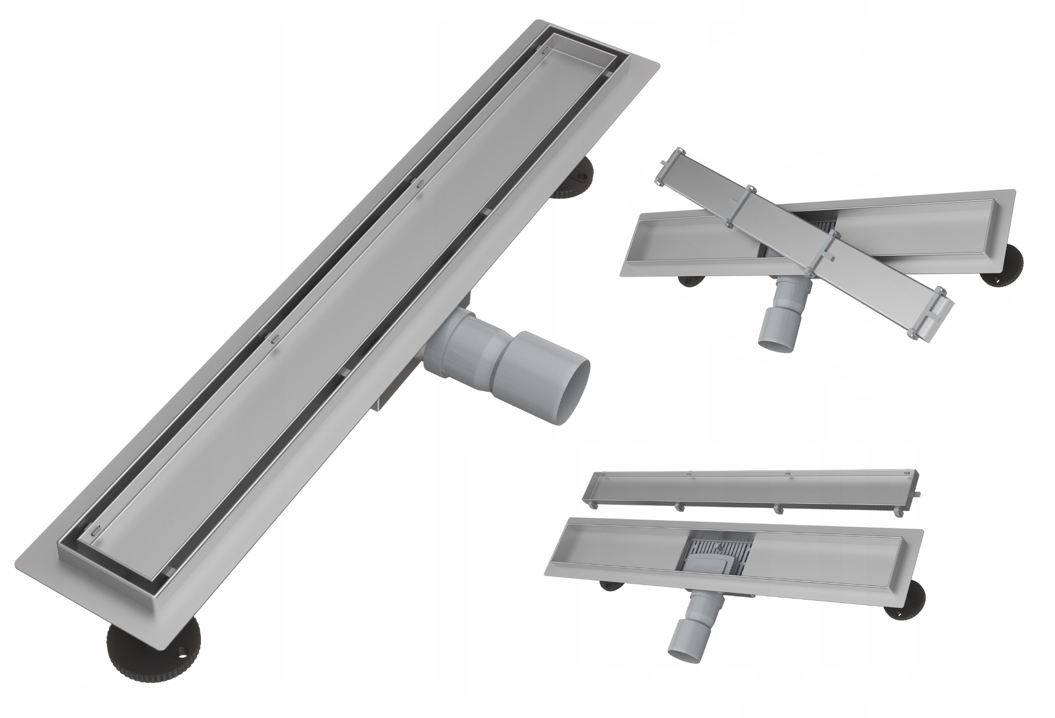 Lineárny Odtok Pod Dlažbu 60 cm Oceľ 2v1 Sifón Sprchová Vanička Entero