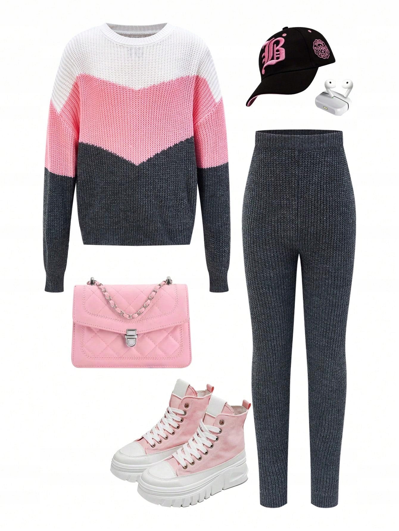 SHEIN SWETER DZIECIĘCY AKRYL DŁUGI RĘKAW 140-146