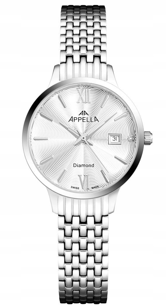 Nové Originální dámské hodinky Appella L50012.5163DQ stříbrné s diamantem