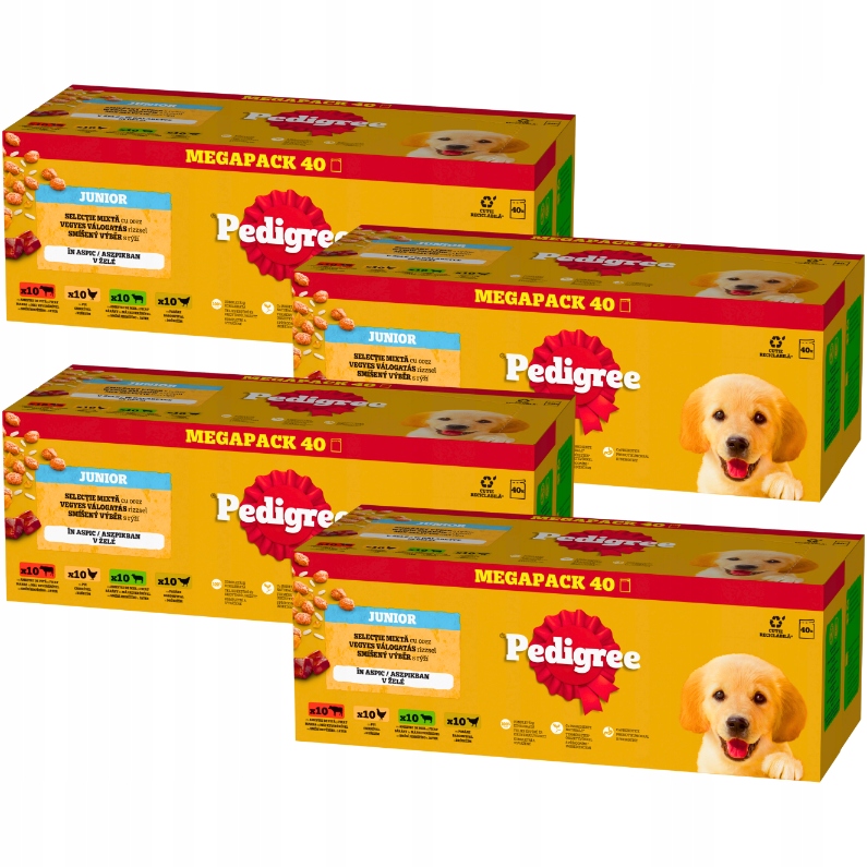 Levně Pedigree Junior vlhké krmivo pro štěňata v želé 40x100 g x 4 kusů