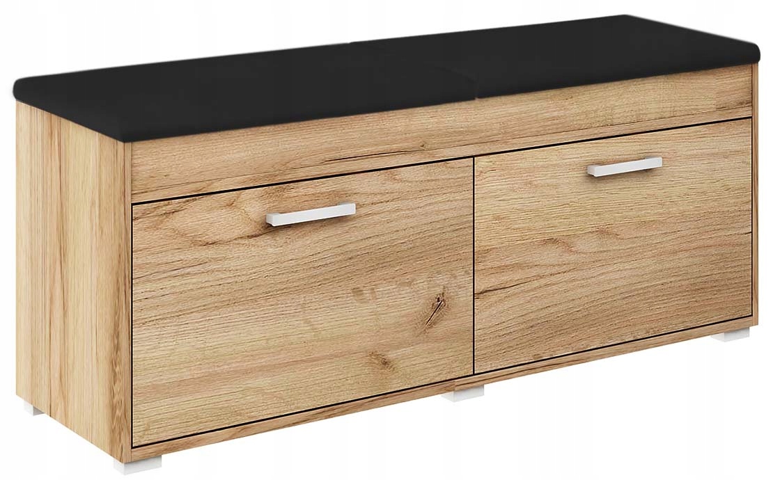 

Szafka Na Buty Fala 2 Dąb Złoty Siedzisko Czarne