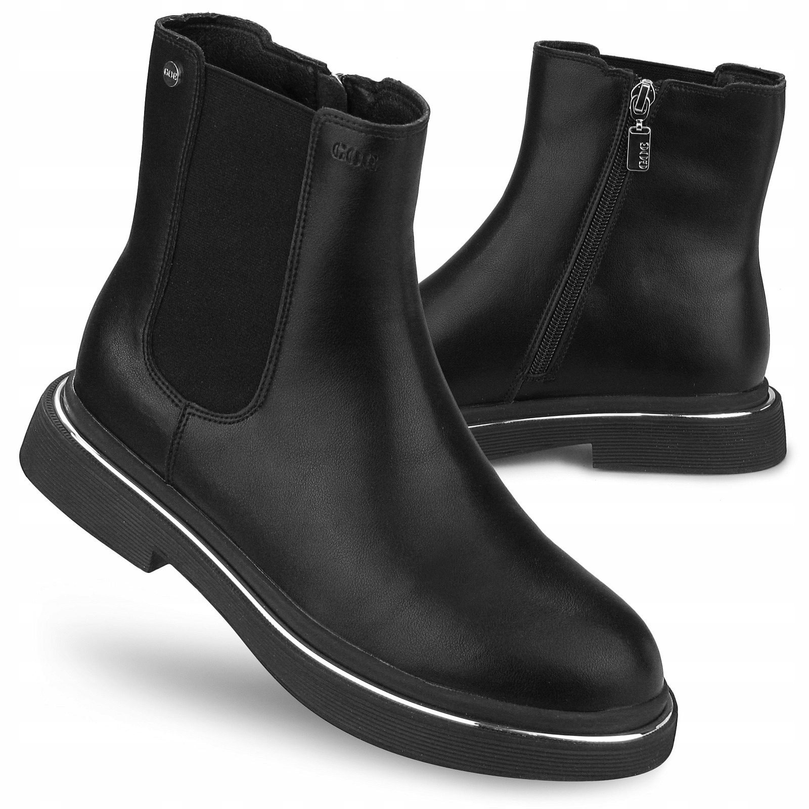 

Botki damskie Goe czarne Skórzane KK2N4044 38