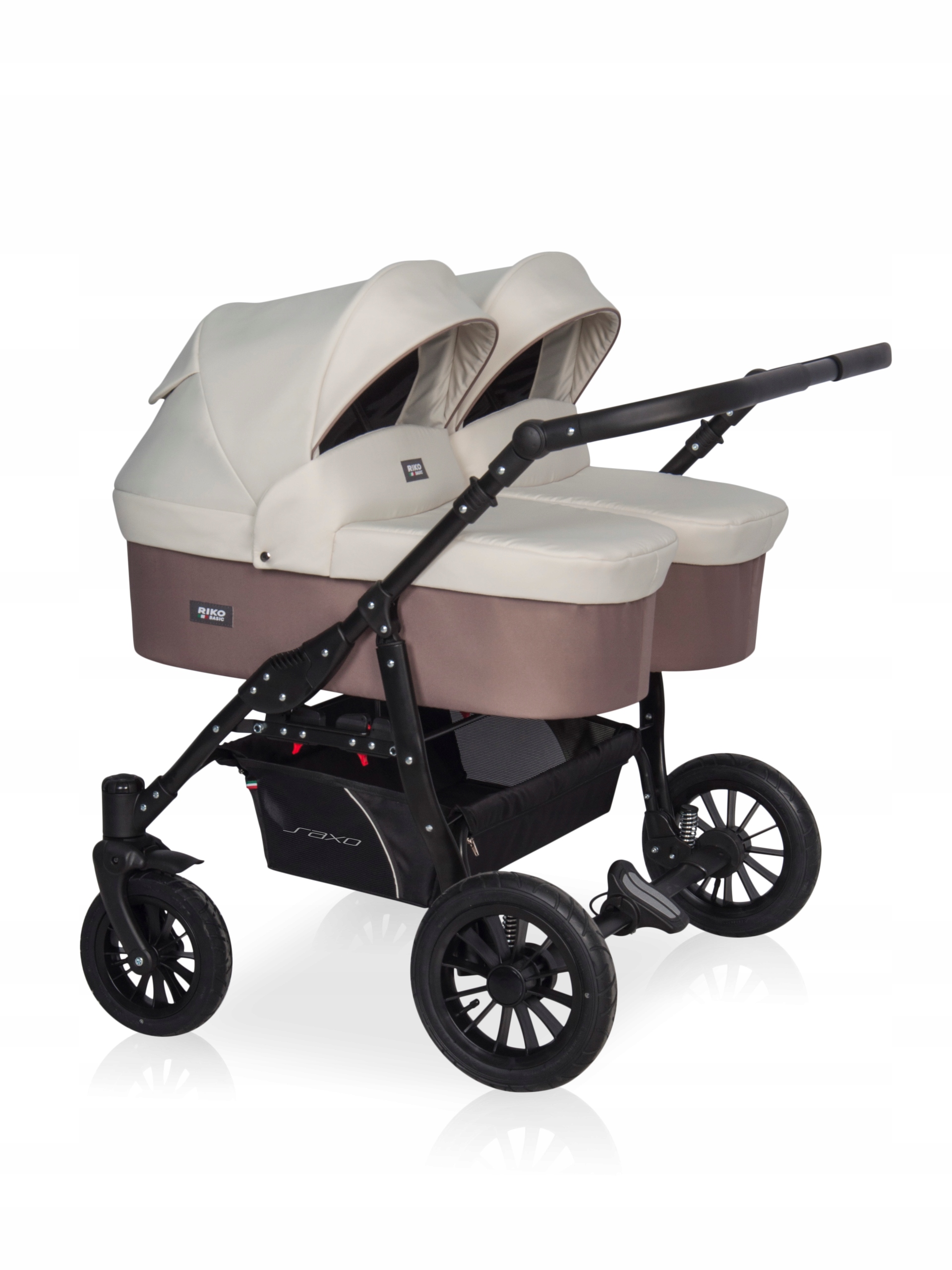 RIKO BASIC SAXO WÓZEK BLIŹNIACZY 2W1 - KOLOR 03 LATTE Marka RIKO