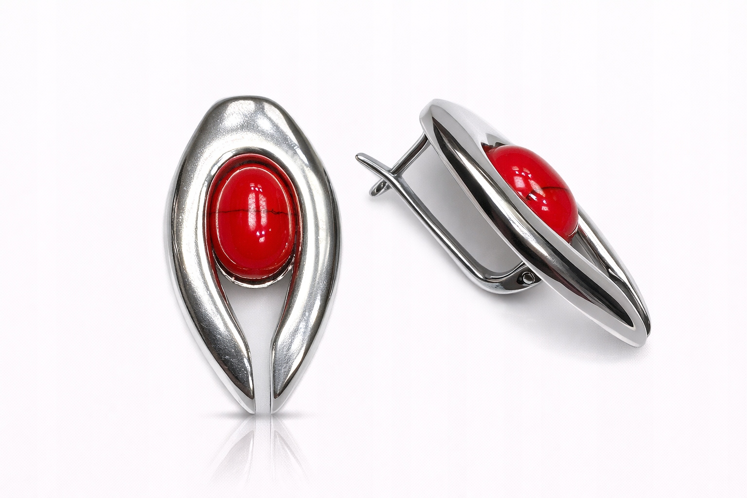 Stříbrné Náušnice Efektní Korále Stříbro 925