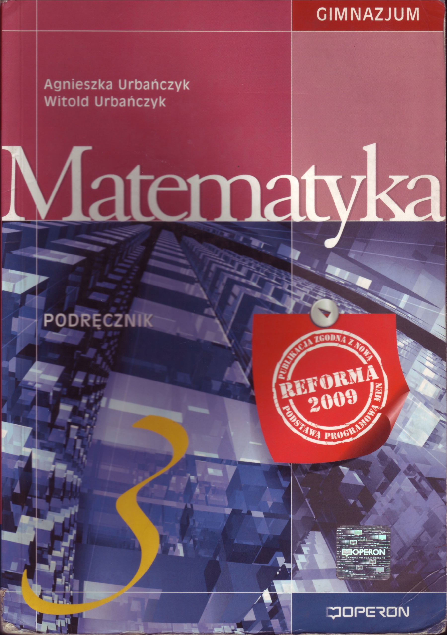 MATEMATYKA 3 PODRĘCZNIK GIMNAZJUM URBAŃCZYK AGNIESZKA