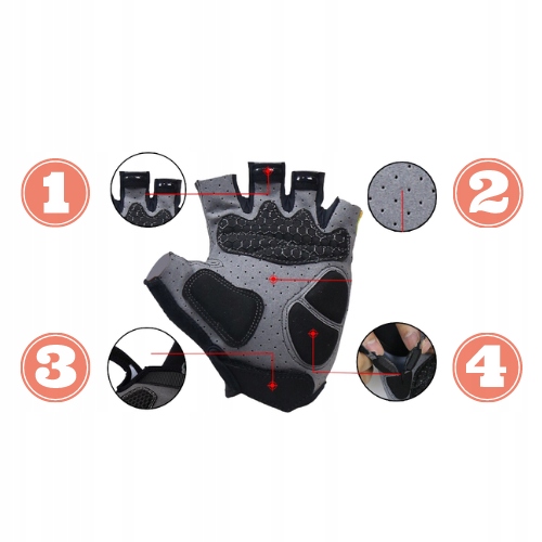 RĘKAWICZKI ROWEROWE DAMSKIE ŻELOWE BEZ PALCÓW PRO Rozmiar L