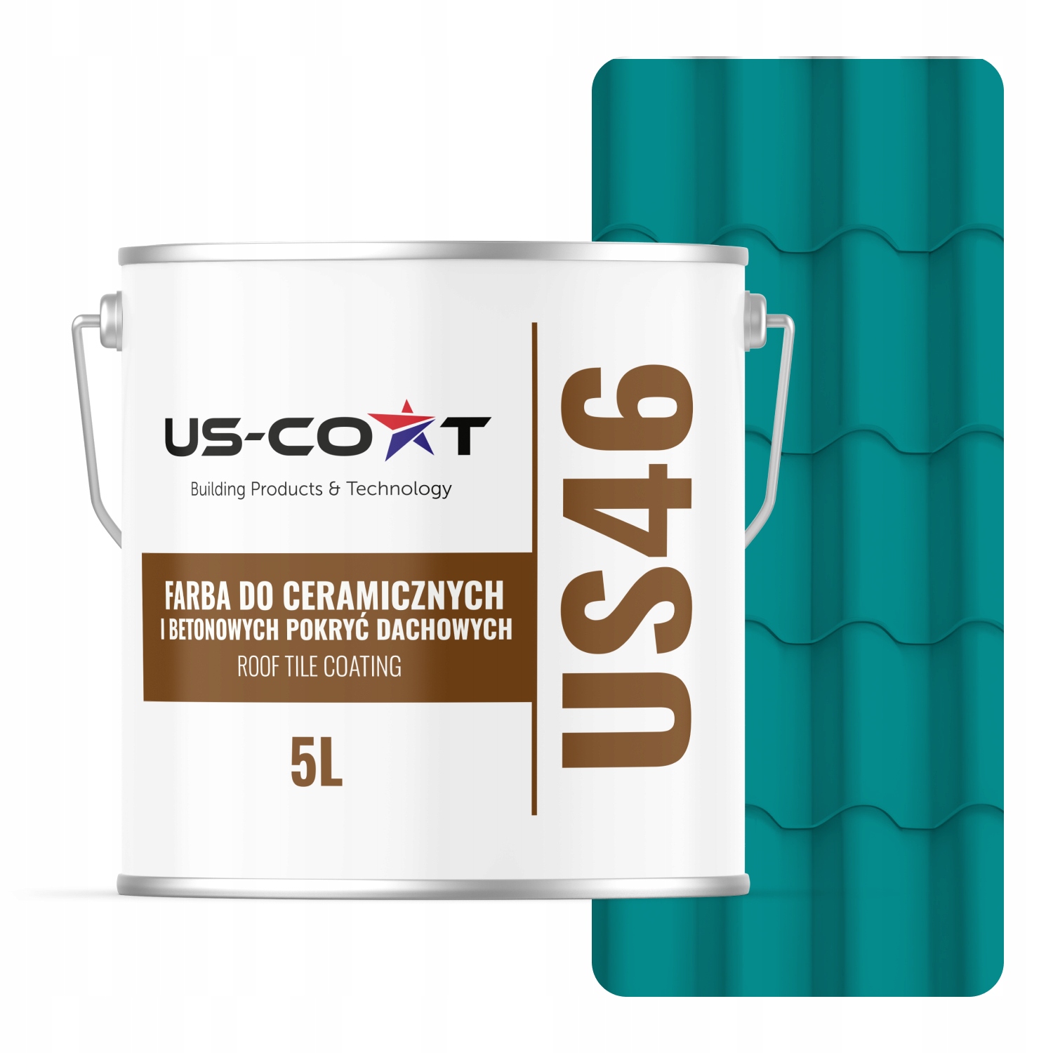 Farba Na Keramické Betónové Strechy Modrá Tyrkysová RAL5018 5L Matná