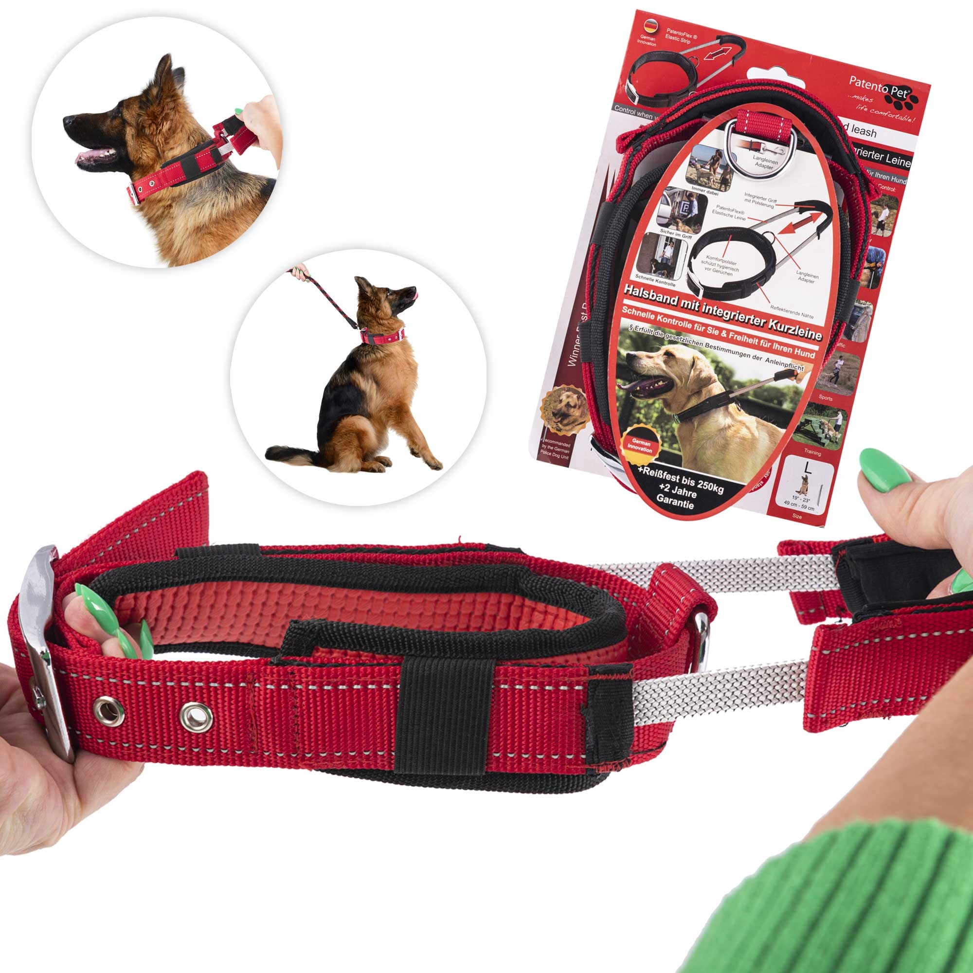 Materiálový obojek pro psa s odrazkou Patento Pet vel. M