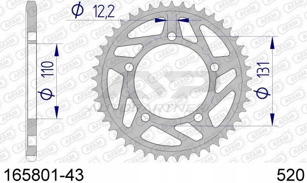 ZĘBATKA NAPĘDZANA TYŁ MOTO. ALUMINIOWA A AFA