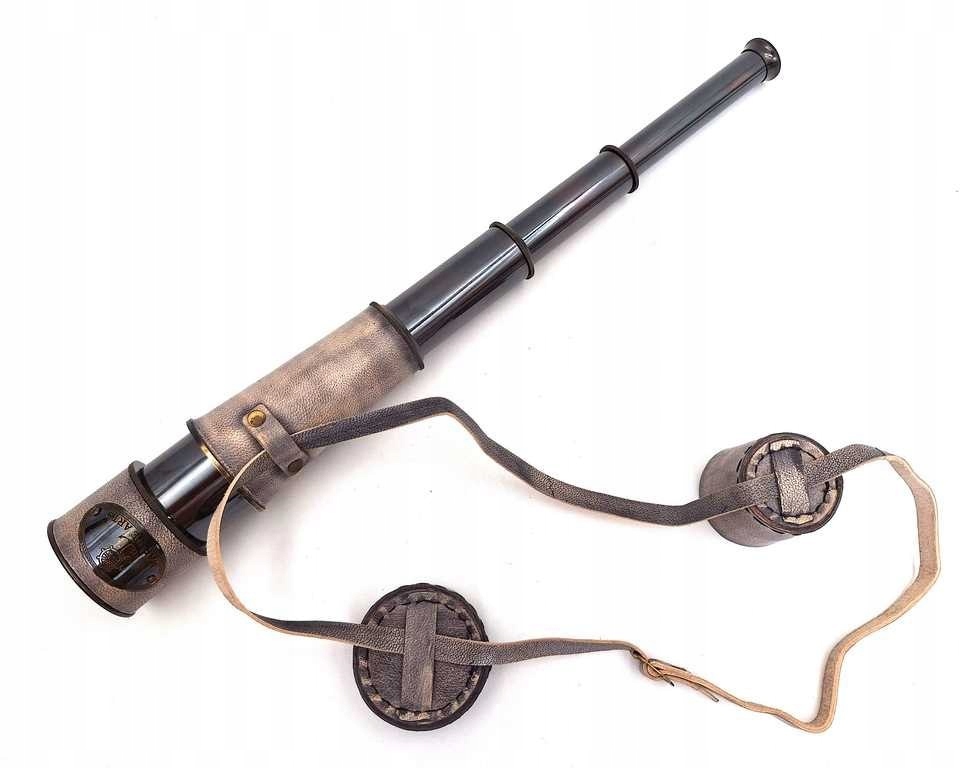 Mosadzno-kožený puškohľad s popruhom NI1273